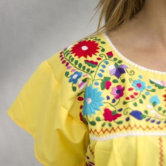 Embroidered Mexican / Pueblo Mini Tunic Dress - NWOT - Picture 3 of 16